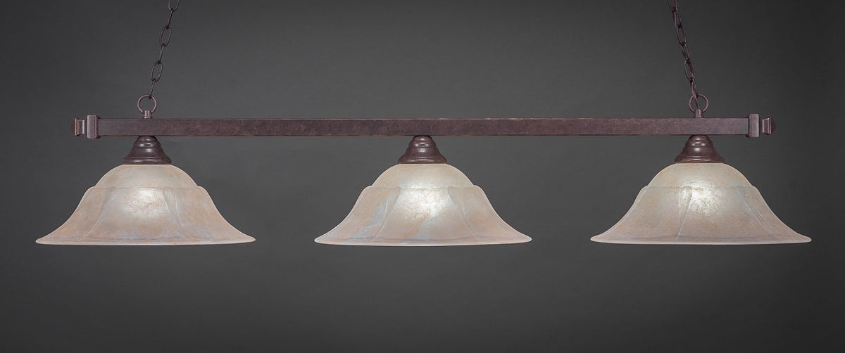 Square 3 Light Island In Dark Granite (803-Dg-53613)