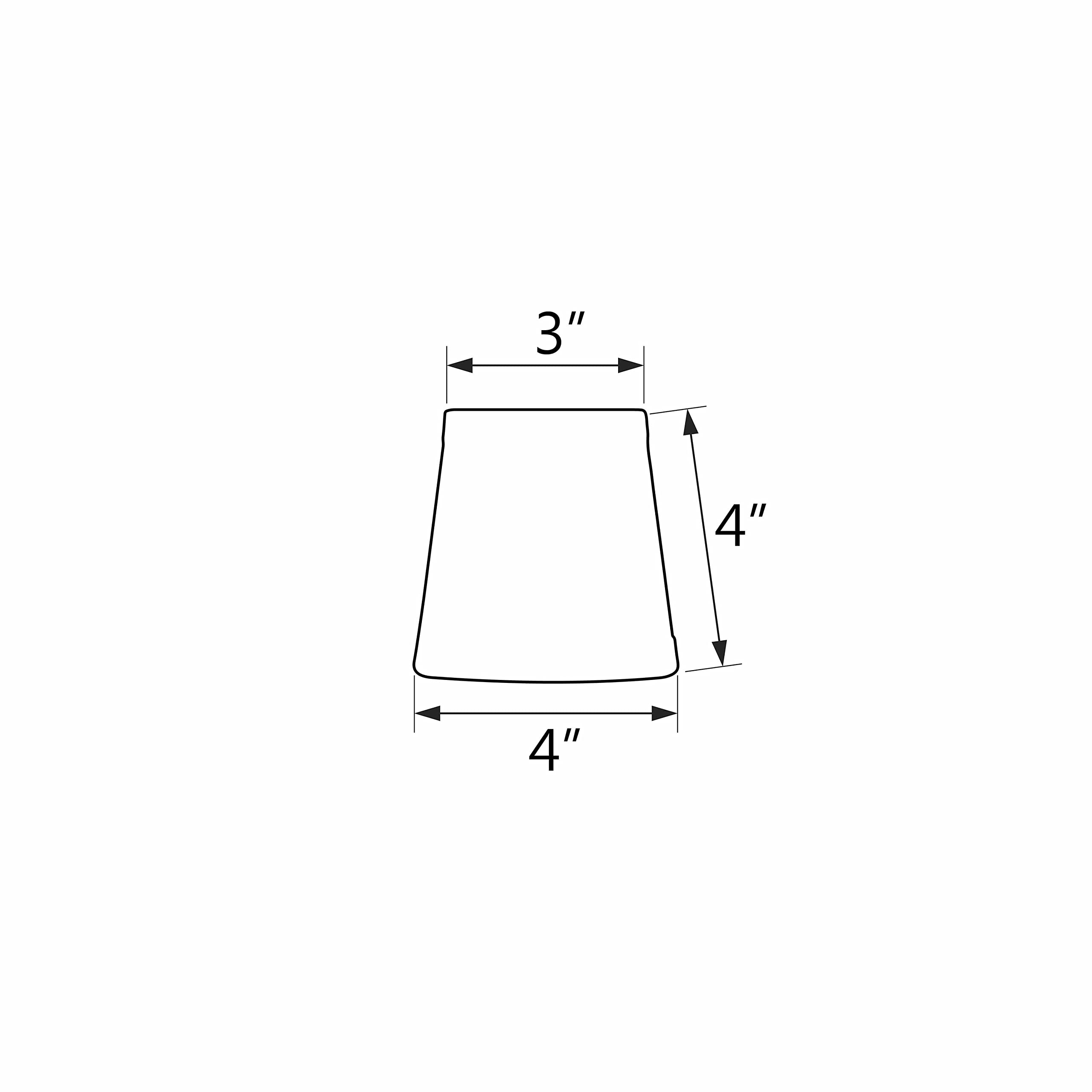 Aspen Creative 32712-2B, Empire Clip-On Chandelier Lamp Shade, Off White, 3&quot; Top X 4&quot; Bottom X 4&quot; Slant Height, Set Of 2