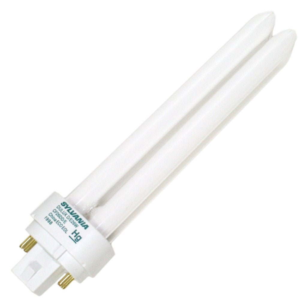 SYLVANIA Compact Fluorescent Lamp 26W 2700K 4-Pin Double Tube Model 20684 (10 Pack)