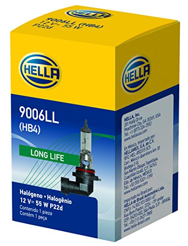 HELLA 9006LL Long Life Bulb, 12V 55W, Multi Color, Long Life