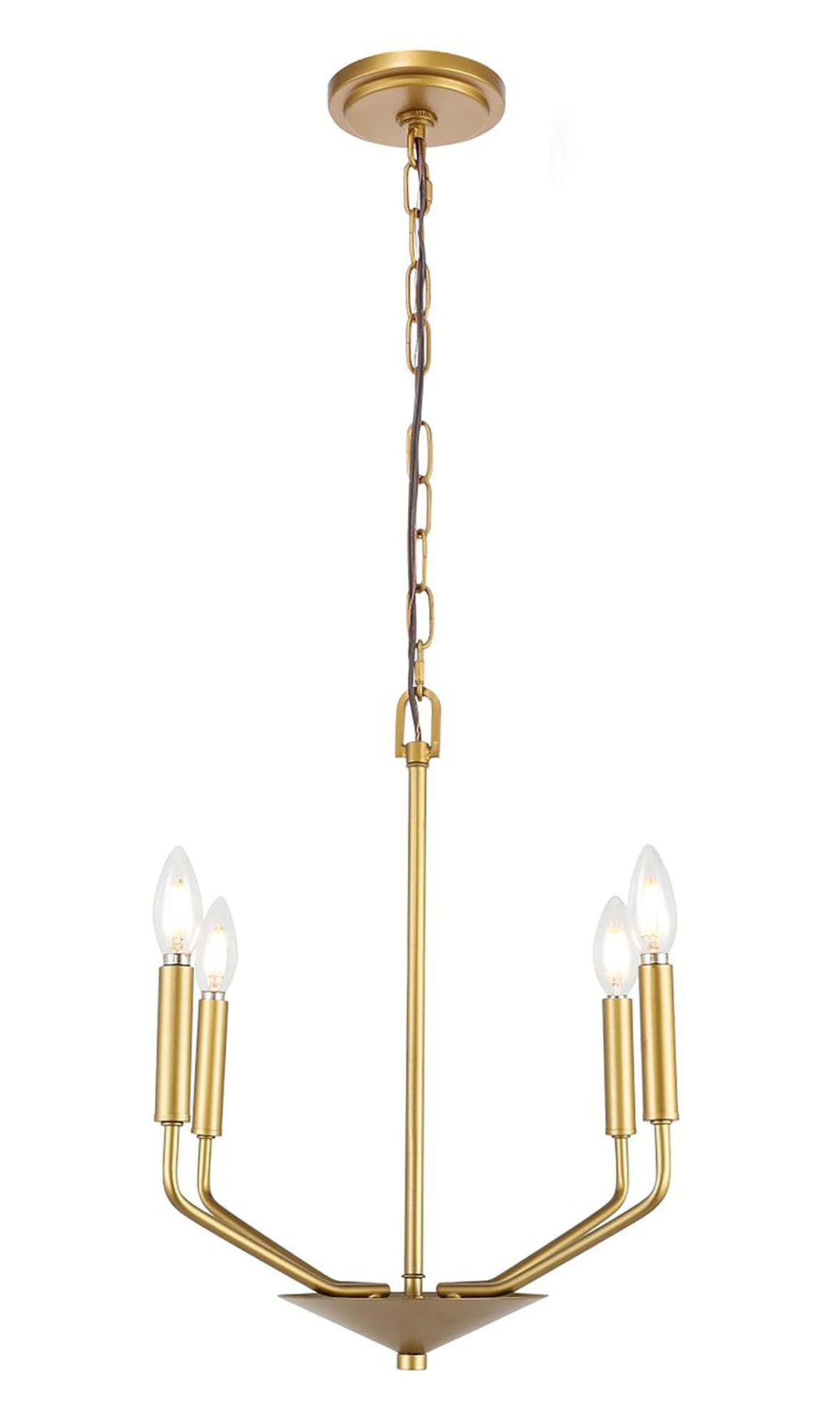 Living District Brass 4-Light Pendant Ceiling Light - Modern Glass Decor
