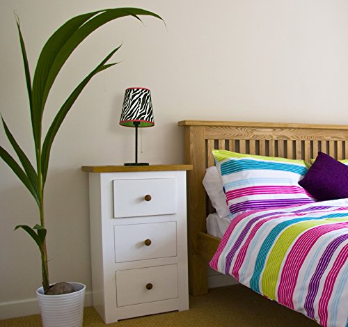 Simple Designs Lt3000-Zba Fun And Funky Zebra Print Shade Metal Table Lamp, Black