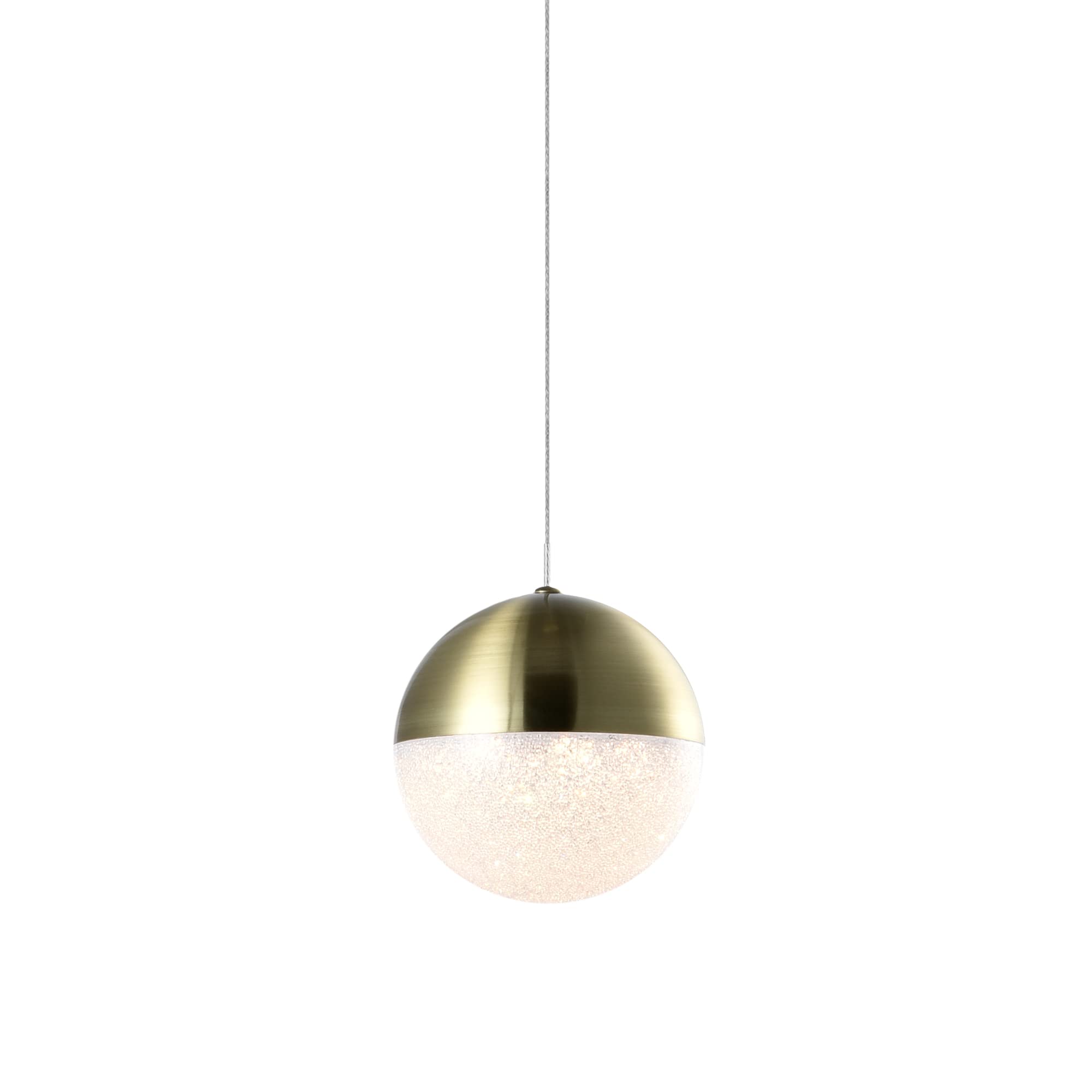 Vonn Lighting Ravello 5&quot; Led Pendant Light, Adjustable Brass Globe Shade, Etl Certified
