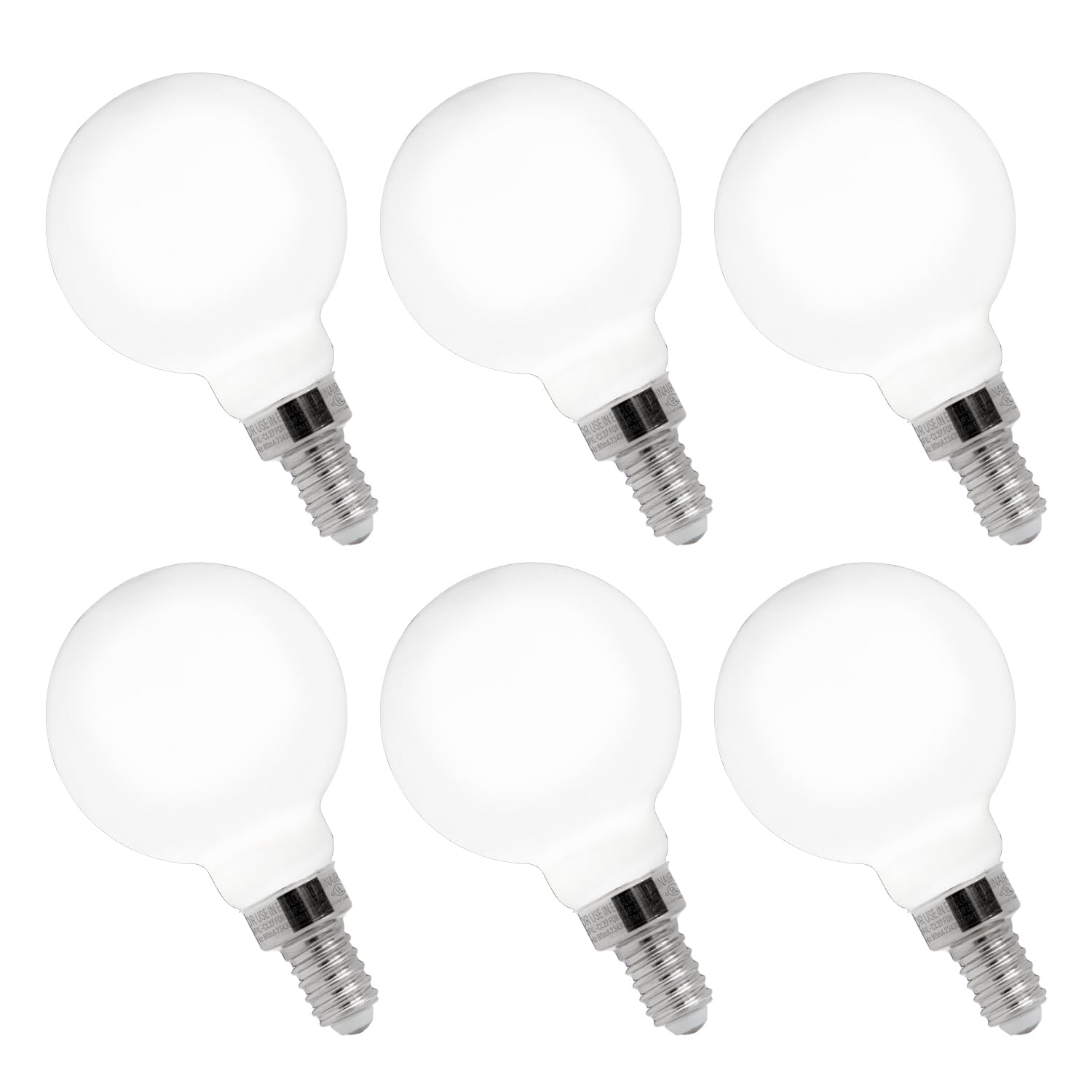 Flsnt Dimmable Led Candelabra Bulbs 60W Equivalent, G16 1/2 Led E12 Chandelier Light Bulbs For Bedroom, Bathroom, 550Lm, Cri90, 5.5W, Ac 120V, 6 Pack, 4000K Cool White