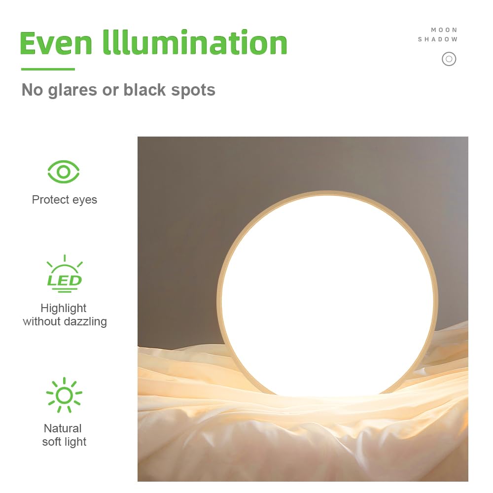 Lightingwill 24 Inch Led Flush Mount Ceiling Light Fixture, 2800K Warm White, 5600Lm, 45W, Flat Modern Round Lighting Fixture, 4