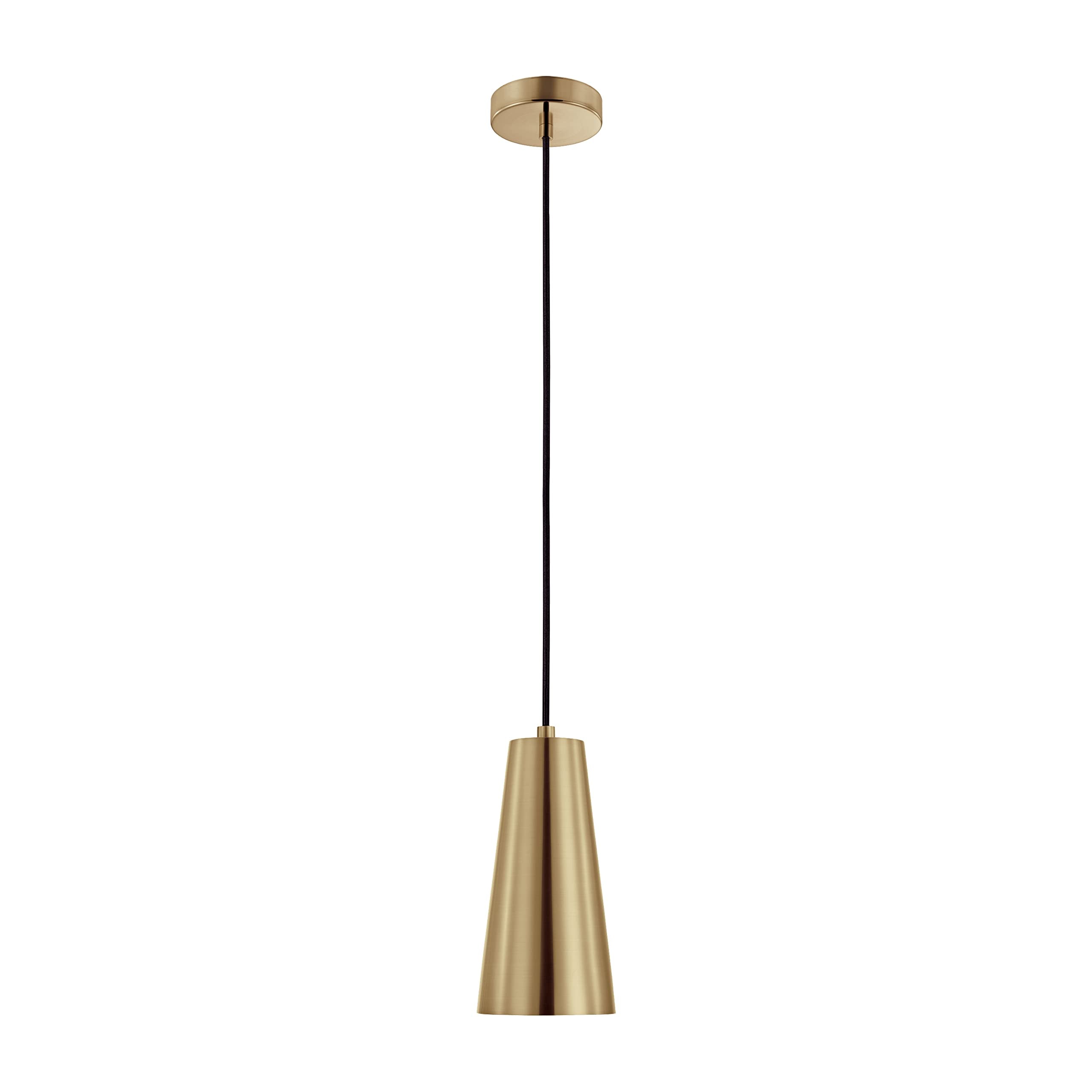 EGLO Pratella 1-Light Pendant Hanging Lighting Fixture with Steel Shade for Kitchen Island, Hallway, and Dining Room, 60W, 84 in