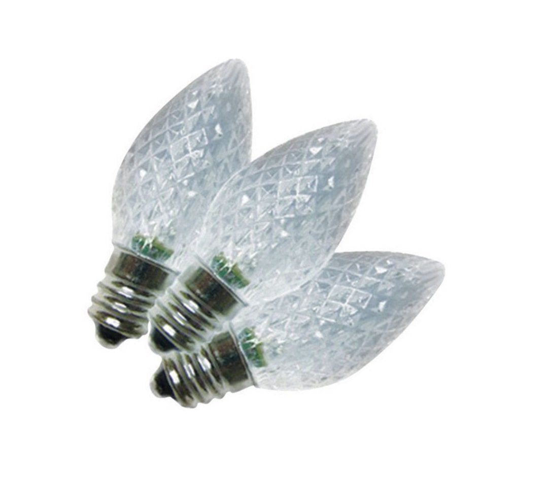 Holiday Bright Lights LED C7 Christmas Light Bulbs, Cool White, 2 in., 25 Pack, Acrylic