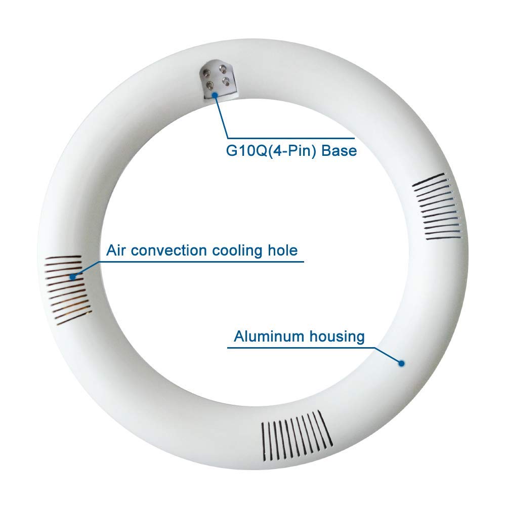 Iledlight T9 Led Circline Bulb 12&quot; 2700Lm Soft White 4000K Replacement For 32W Flu