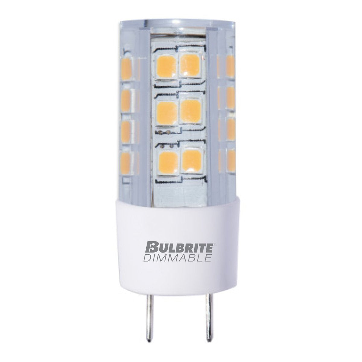 Bulbrite Led Mini T6 Dimmable Bi-Pin Base (Gy8) Light Bulb 40 Watt Equivalent 3000K, Clear 1-Pack