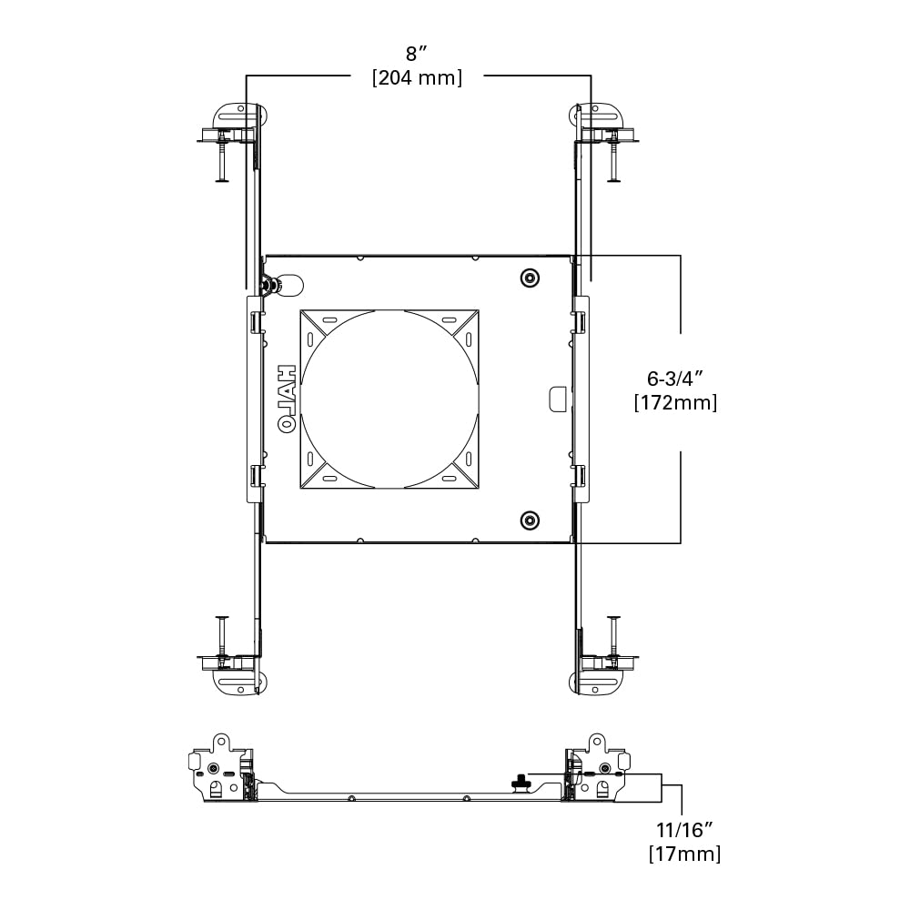 Halo Hl 4 In. Mounting Frame For Round And Square Canless Recessed Fixtures (Pack Of 6)