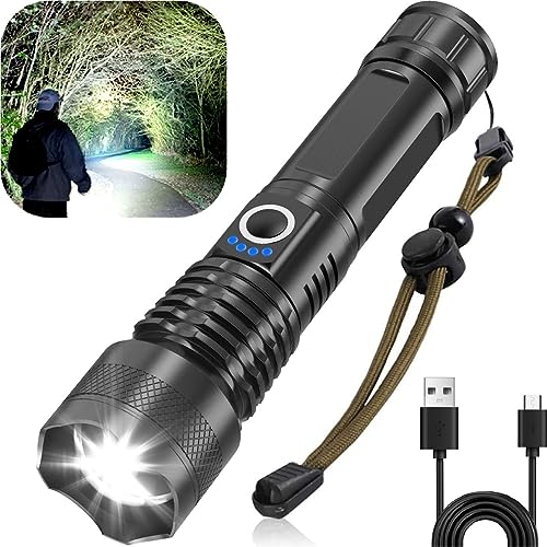 Victoper LED Flashlight, 10000 Lumens, Rechargeable, Waterproof, 5 Modes, P50, Black, Model VT-FLV3000