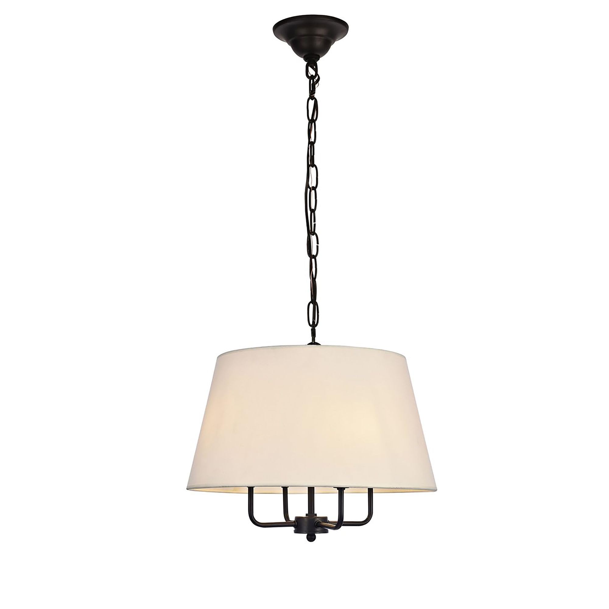 Elegant Lighting LD6009D17 Maple 4 Light 17'' Wide Pendant with a Fabric Shade  Black