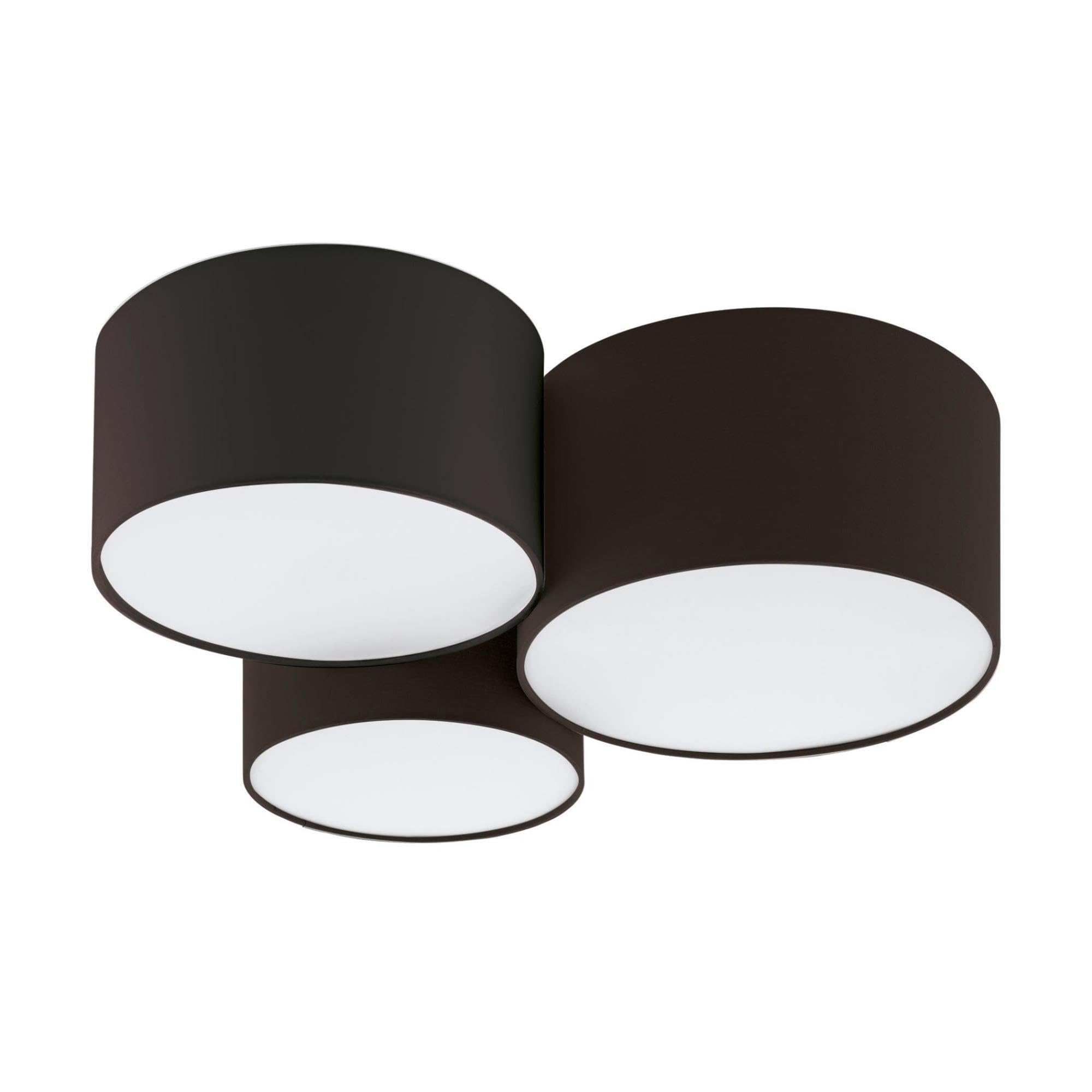 EGLO Lighting 205186A Pastore 2-3 Light Flush Mount in Transitional Style 10 Inches Tall and 24 Inches Wide, Black Finish with W