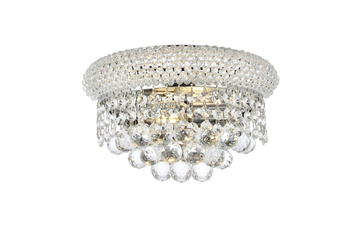 Crystal Lighting 2-Light Wall Sconce, Chrome Finish, 6in x 12in, Metal and Crystal, Model 1800W12C/RC, Elegant Design with Royal Cut Crystal