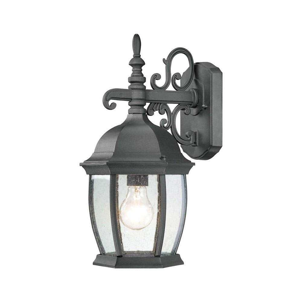 Thomas Lighting Covington Outdoor Wall Lantern, Black Aluminum, 16&quot; Height