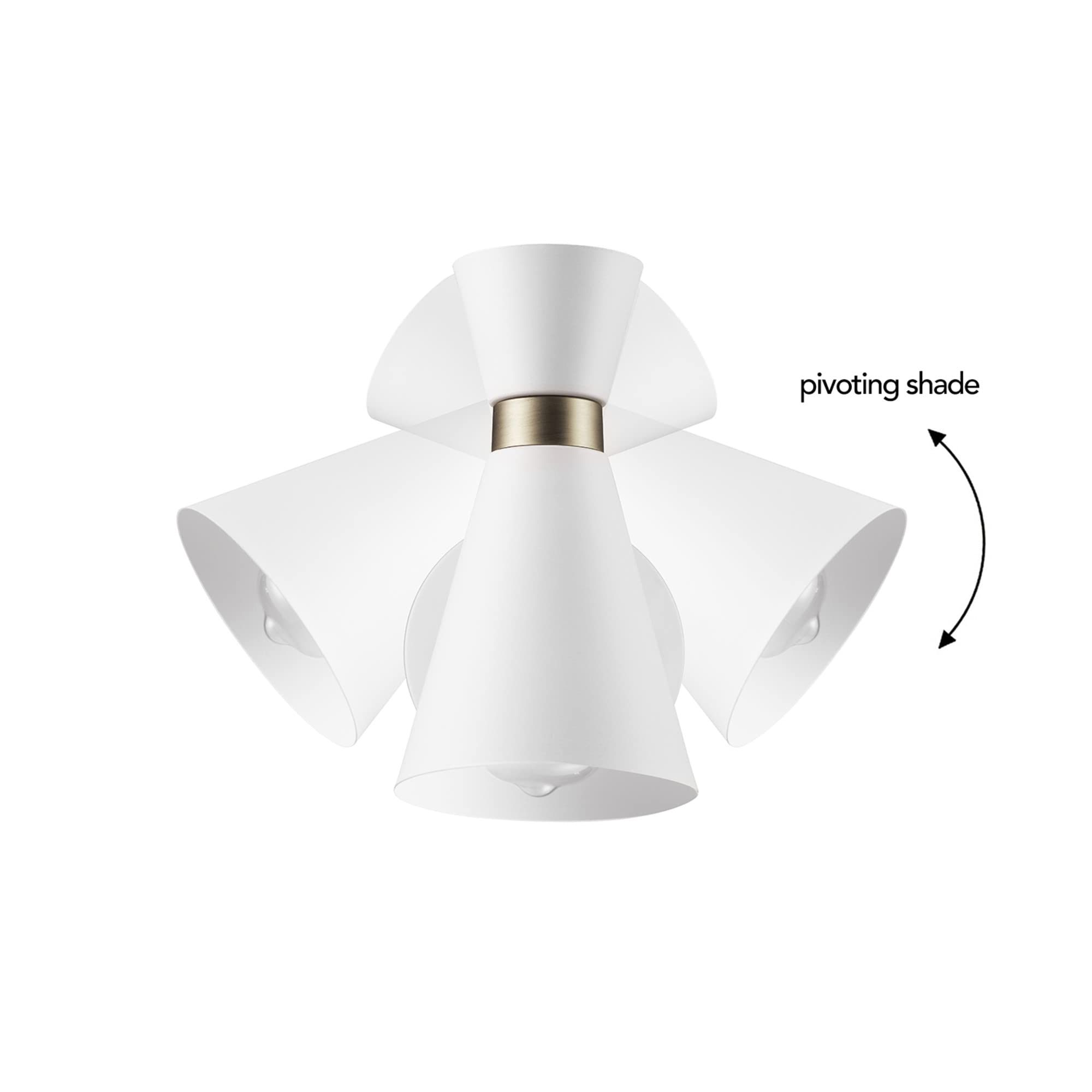 GLOBE Electric 1-Light Wall Sconce, Metal, Dimmable, Matte Brass Accent, White, Model 65000030