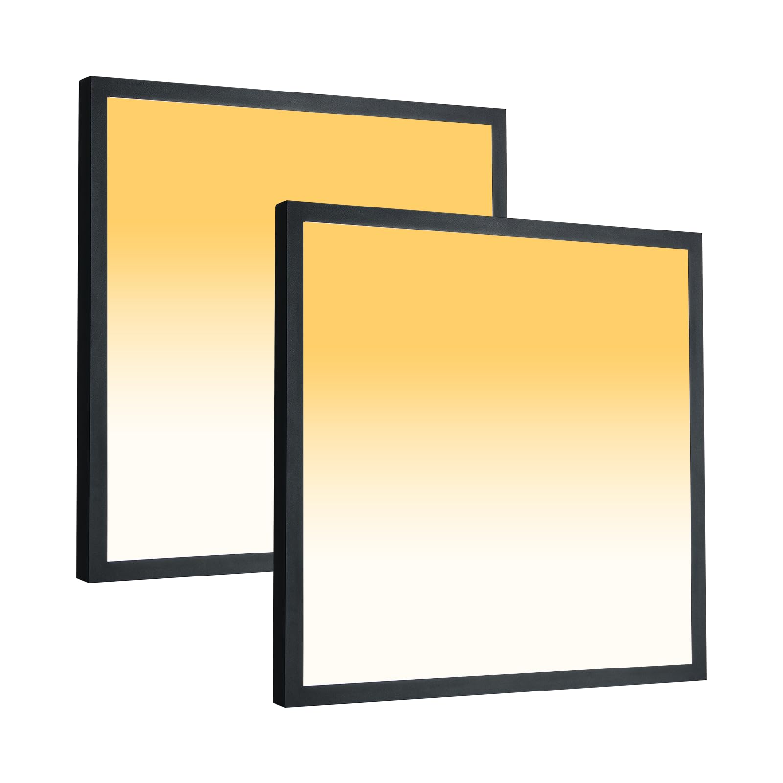 Mcacggo 2x2 FT LED Flush Mount Panel Light 5000K 4000K 3000K Selectable & Dimmable, Black Square Surface Mount led Ceiling Light