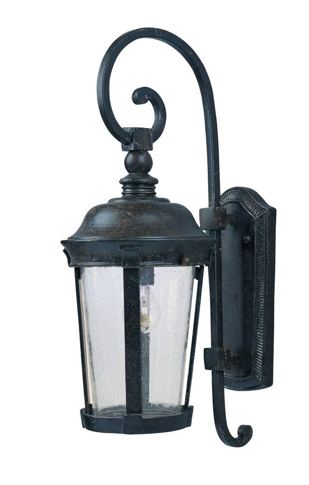 Maxim 3023CDBZ Dover 1-Light Outdoor Wall Lantern, Bronze, Seedy Glass, 19.5-Inch, 100W Max
