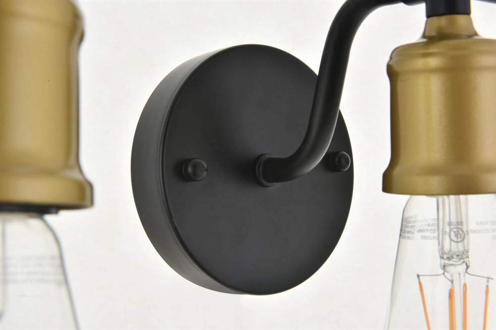 Elegant Lighting Living District Indoor Modern Home Decorative Bright Ceiling Serif 5 Light Brass and Black Wall Sconce