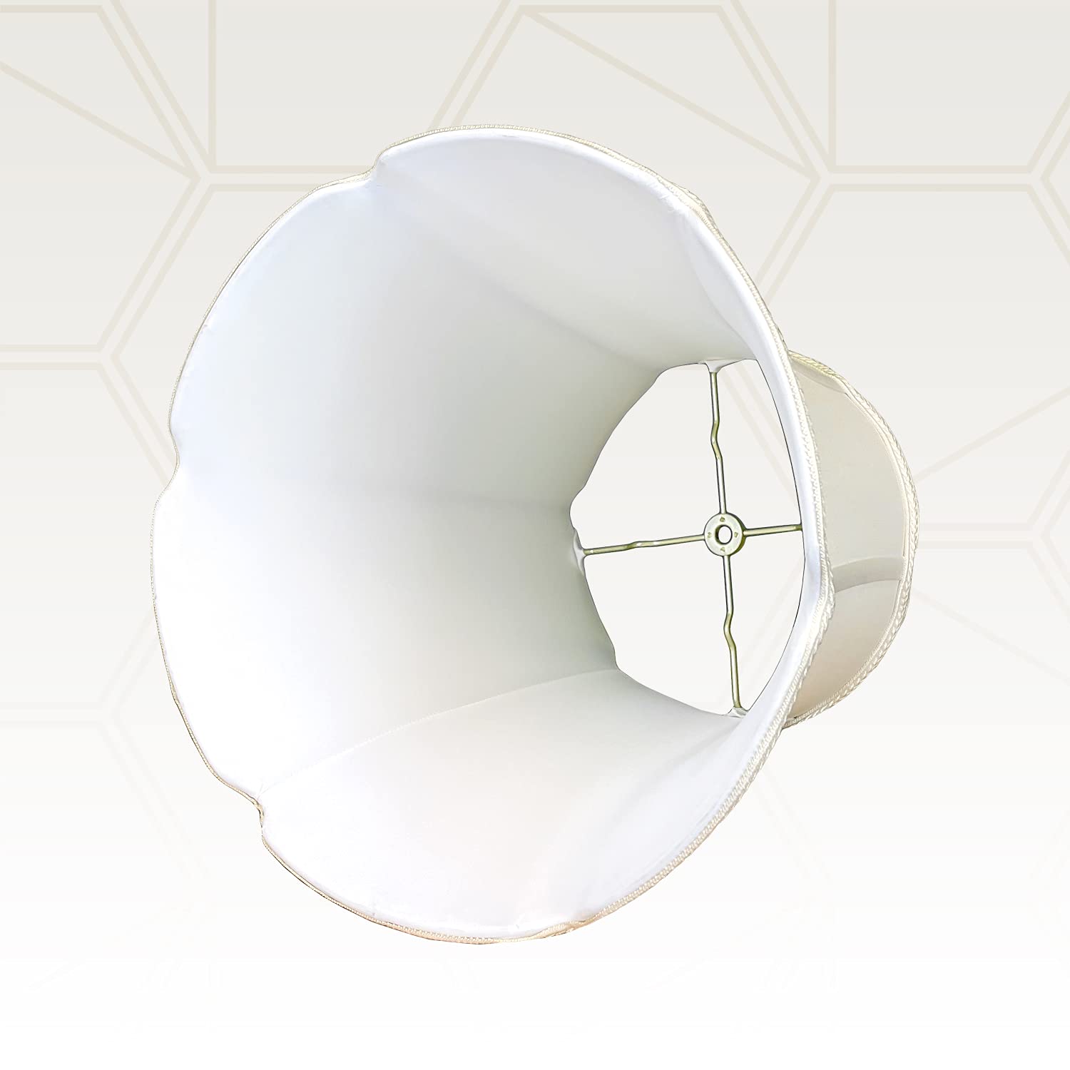 Royal Designs Tapered Drum W V-Notch Top And Bottom Designer Lamp Shade, White, 10X16X14