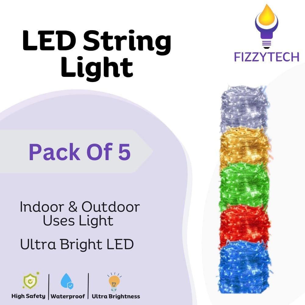 fizzytech Plastic Led Bulbs String Led Lights for Home Decoration for Diwali Decoration Items for Lights of Home Decoration (20