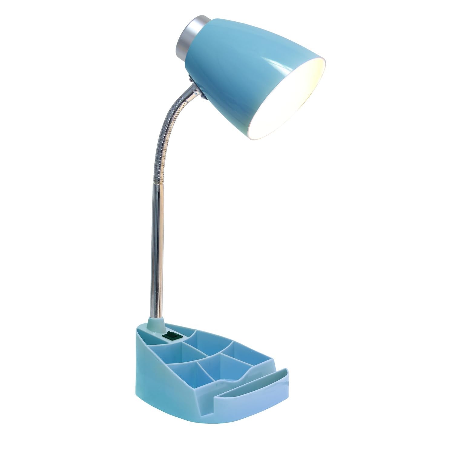 All The Rages Creekwood Home 18.5'' Blue Flexible Gooseneck Organizer Plastic Desk Lamp