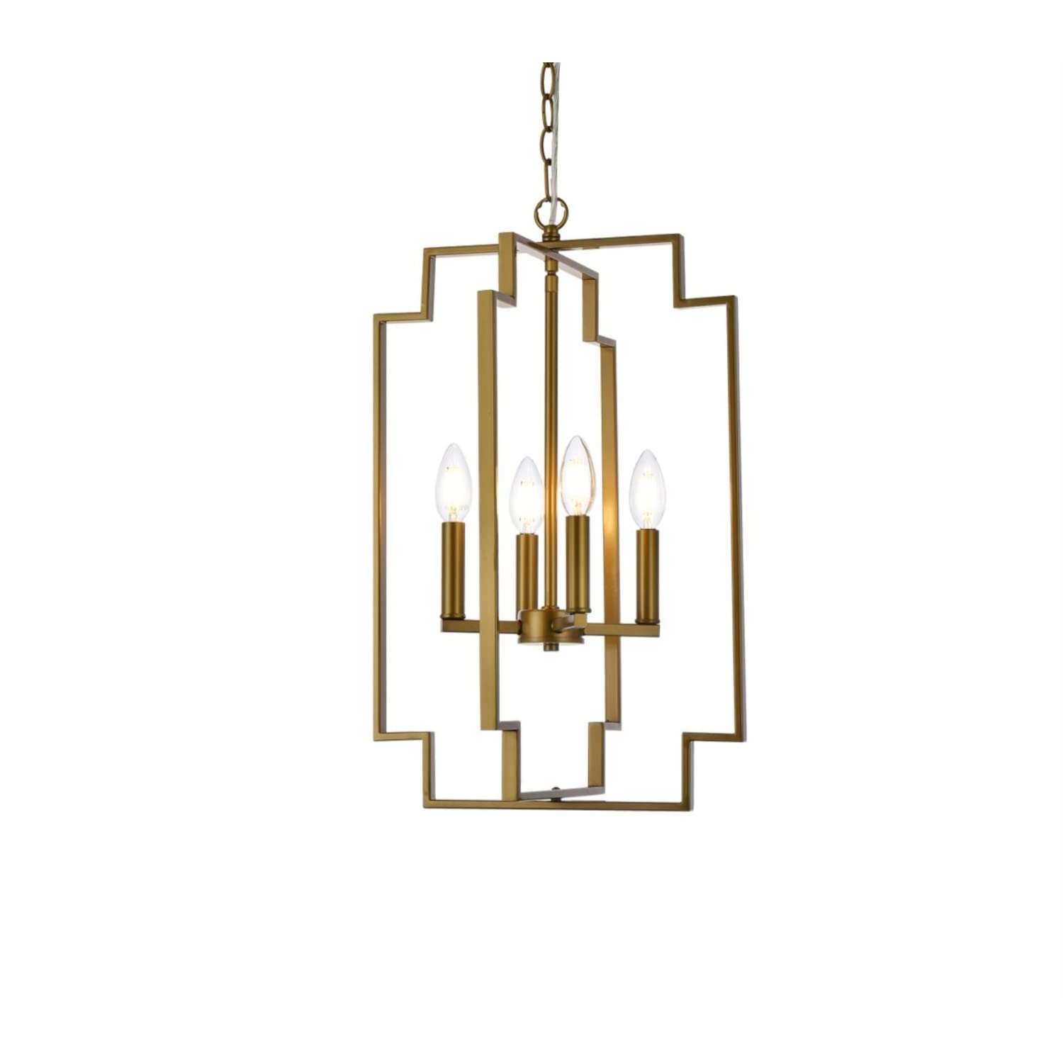 Living District Indoor Modern Home Decorative Bright Ceiling Rosenfeld 4 Lights Pendant in Brass