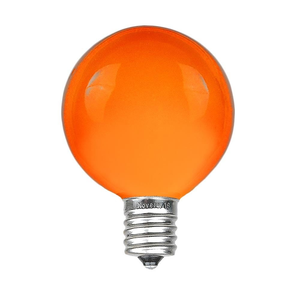 Novelty Lights 25 Pack G40 Orange Outdoor Incandescent Replacement Globe Bulbs, 3000 Hour Lifespan