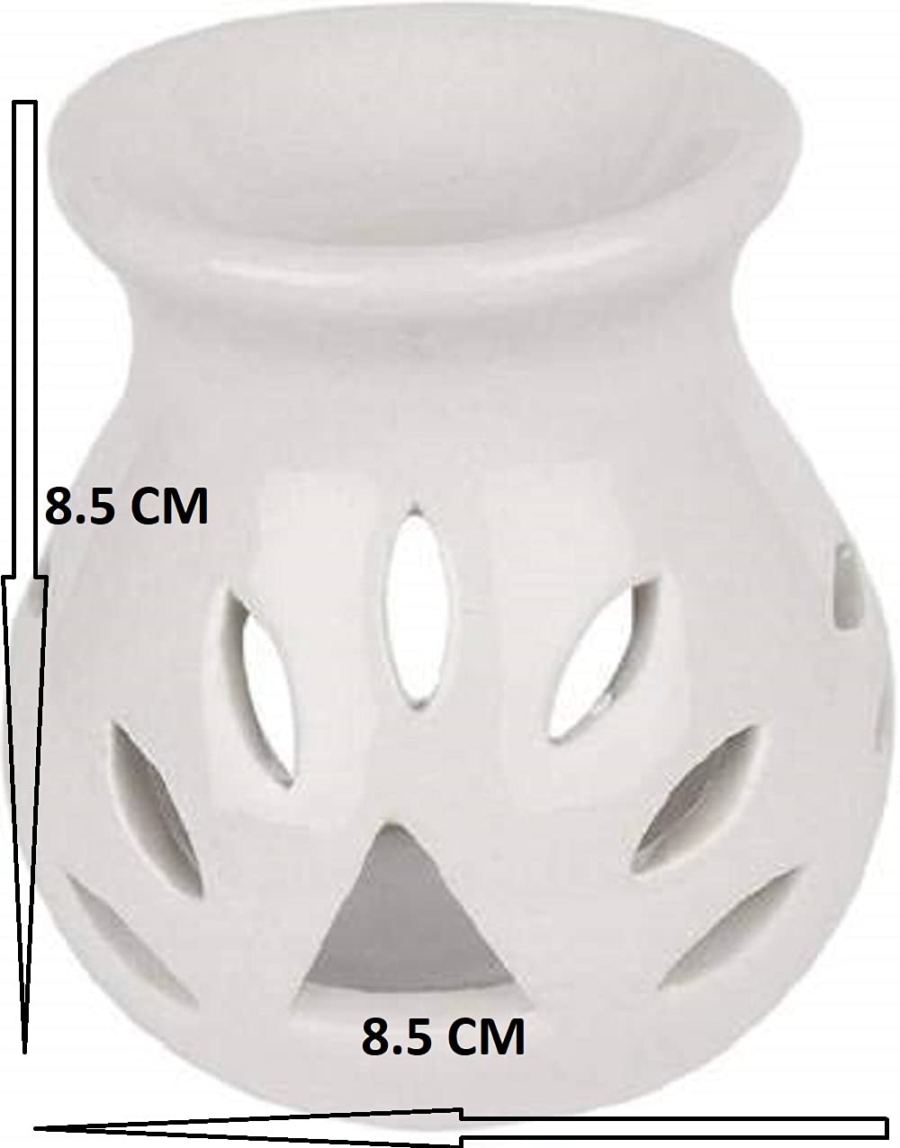 RTWARE Ceramic Clay Candle Operated Aroma Burner Oil Diffuser for Home Fragrance (White)