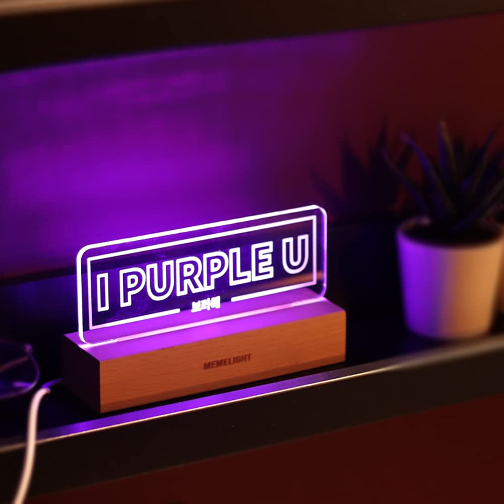 MEMELIGHT BTS Merchandise, Kpop Lamp for Army, I Purple You, 7RGB Color, Dimmer, 8.3 x 4.2 x 1.7