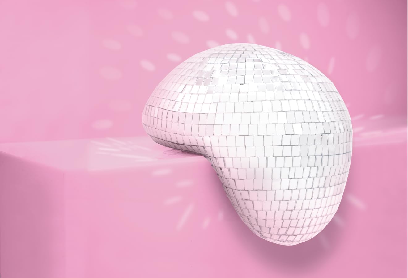 Npw Melted Disco Ball Decor, 7.5'' Mirror Ball Home Decor, Melted Disco Ball Aesthetic Home Decor Shelf Decor, Maximalist Decor