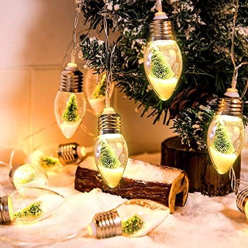 Hfxxad 26Ft Christmas Tree Snow Globe String Lights, 40 Led Clear Bulbs Christmas Tree String Lights For Bedroom, Wedding, Table Decoration, Outdoor Garden Party, Home Party Decorate(4Pcs)
