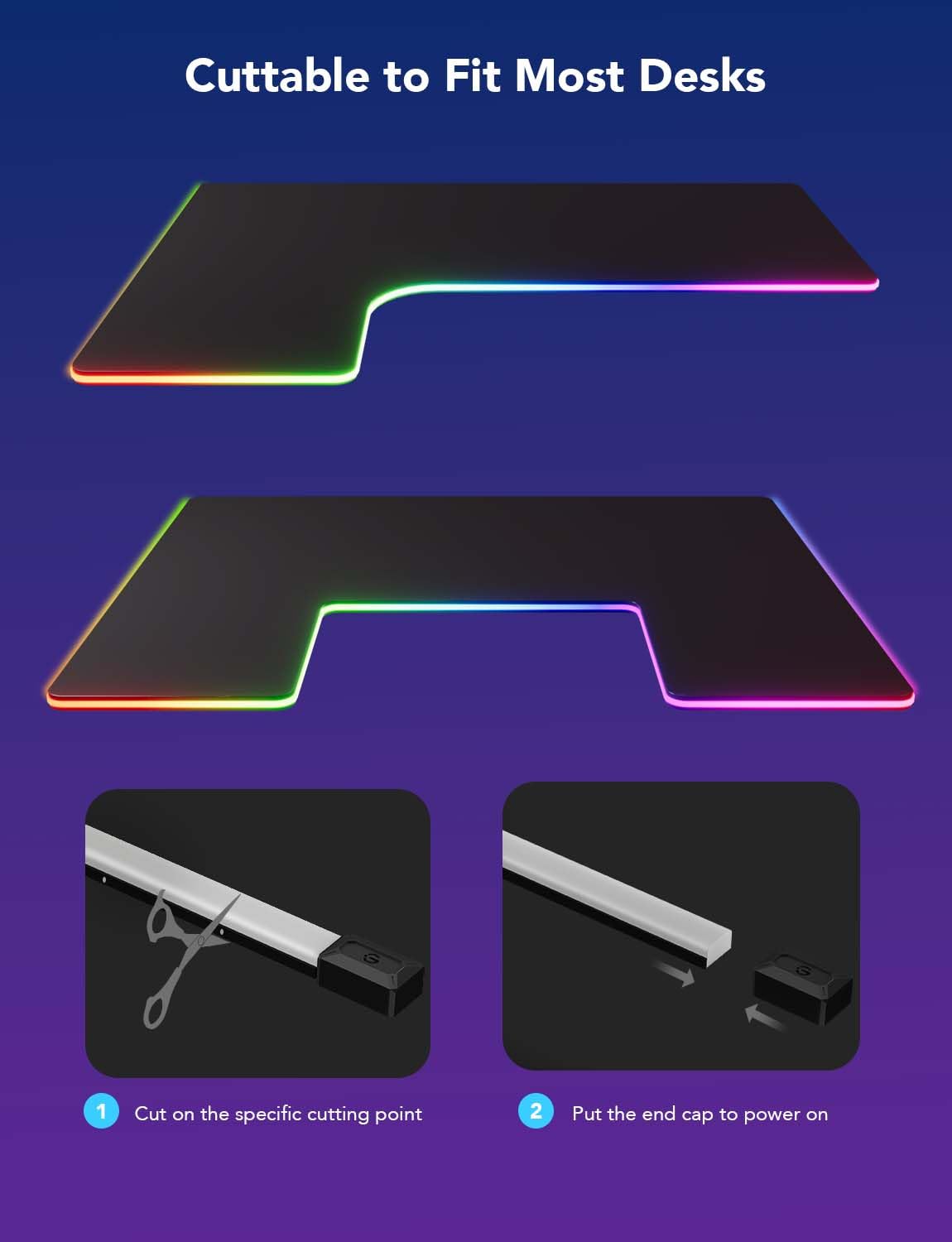 Govee Rgbic Neon Rope Lights For Desks, 16.4Ft Led Gaming Desk Lights, Neon Led Strip Lights Syncing With Razer Chroma, Support