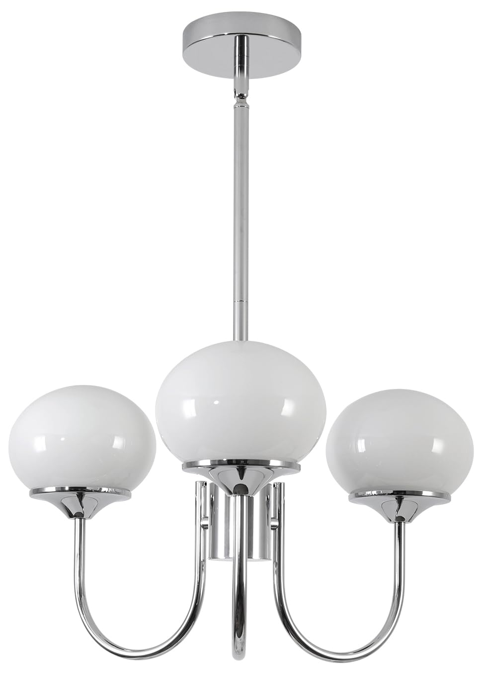 Bokt Modern Sputnik Chandelier 3 Light Glass Globes Silver Chandelier Light Fixture White And Chrome Pendant Lights Vintage Hanging Chandelier For Kitchen Island Dining Room