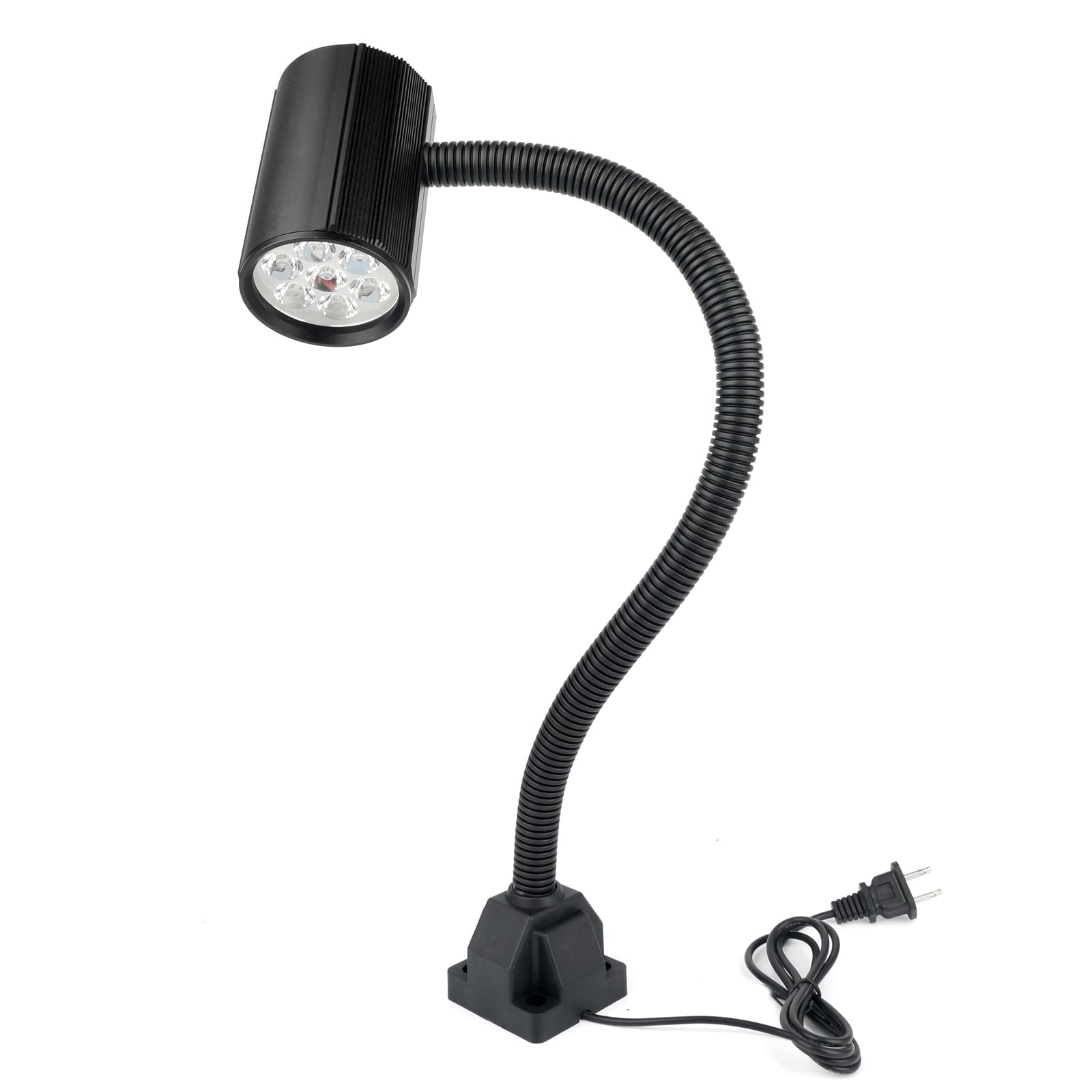 120v Led Machine Light, 9W Milling Light, IP66 Water Proof Flexible Gooseneck Lamp for Lathe Drill Press, Industrial Lighting,wi