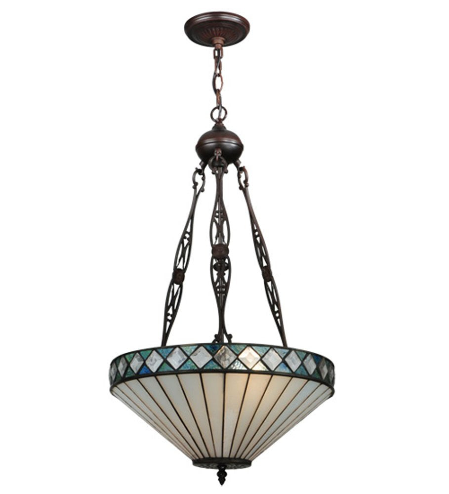 Meyda Tiffany 134525 Diamond Ring Inverted Pendant Light Fixture, 16 Width