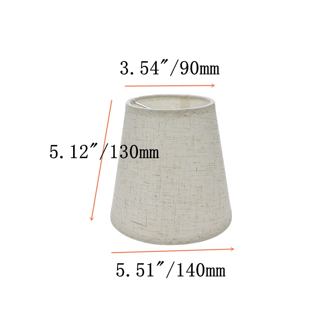 Tsnamay 6Pcs Handmade Chandelier Shades,Linen Clip On Chandelier Lamp Shades,Small Lamp Shades Set Of 6 For Chandelier Lampshade,Light Cross Linen