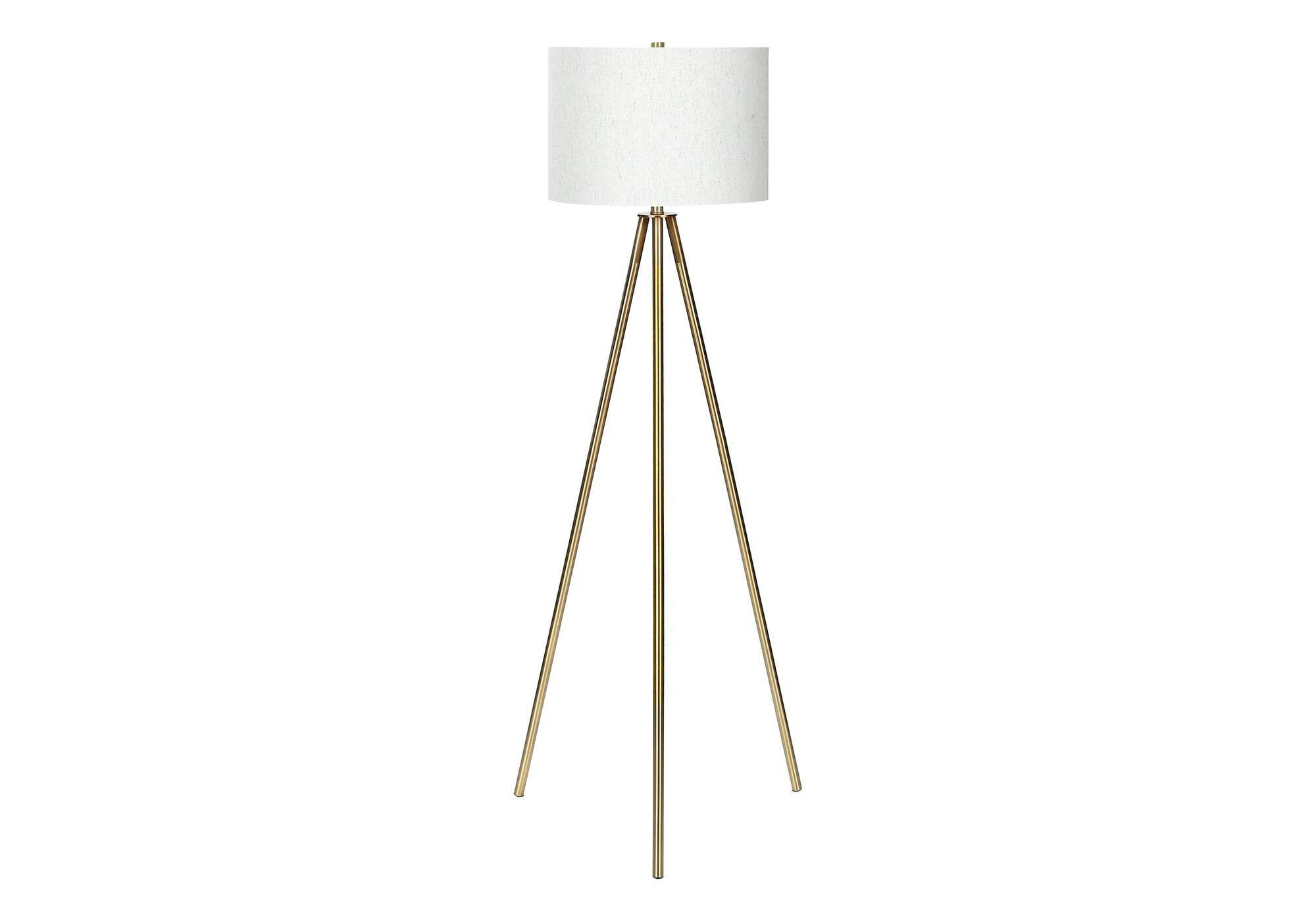 Homeroots 545938 63 In. Floor Lamp With Cream Drum Shade Matte Gold