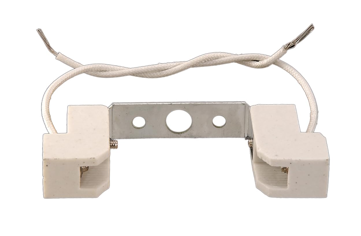 B&P Lamp® Double Ended Halogen Socket with Bracket, 4in Socket, Model 48360, Lead Material