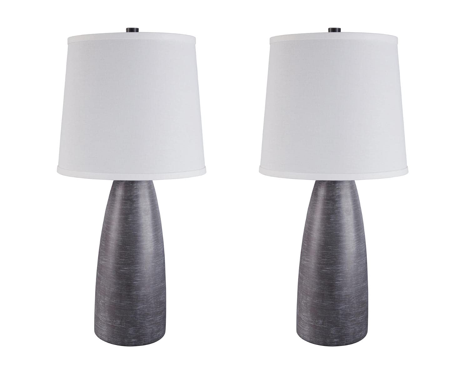 Signature Design by Ashley Shavontae Table Lamp Set, 27.5in, Wood, Gray, Model L243004, 2 Count