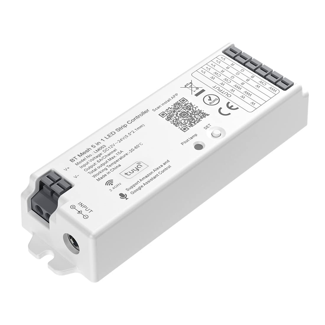 Btf-Lighting 5In1 Lm053 Tuya Bluetooth Mesh Led Controller Smartlife Tuyasmart App Control For Dimming Cct Rgb Rgbw Rgbcct Led W