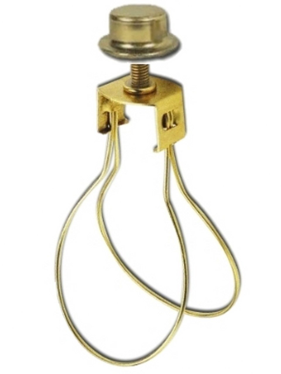 Upgradelights Lamp Shade Bulb Clip Adapter with Finial, Brass, Gold, Model L755