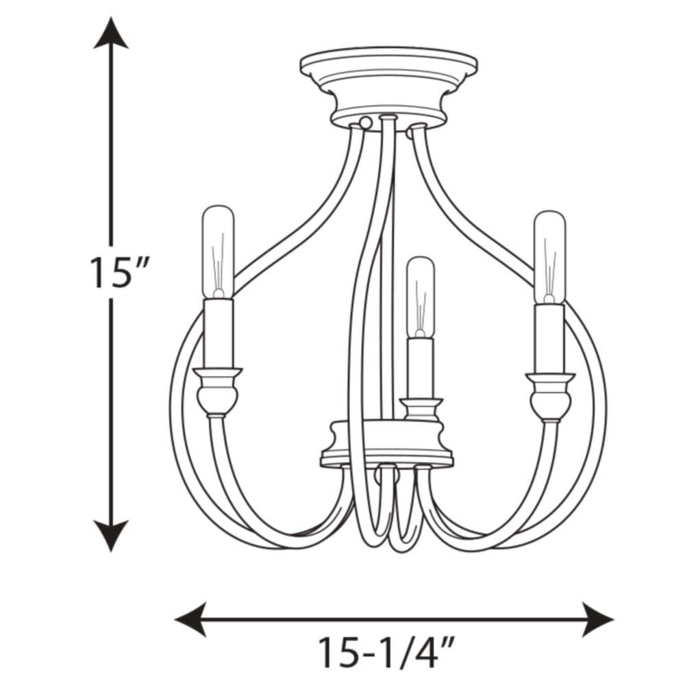 Progress Lighting P350042-143 Whisp Close-To-Ceiling, Black