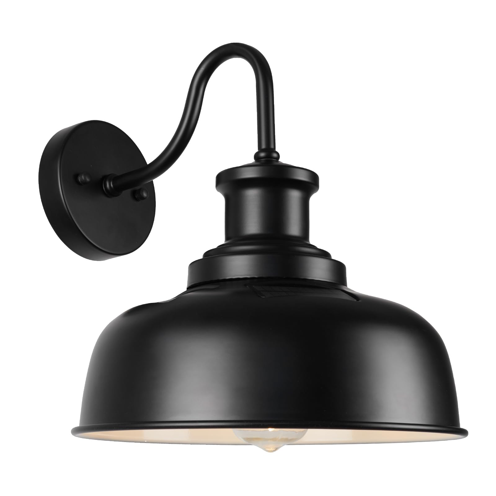 Diyel Solar Barn Light for Outside, Dusk to Dawn Gooseneck Outdoor Wall Lights Solar Powered, Farmhouse Exterior Wall Sconce, In