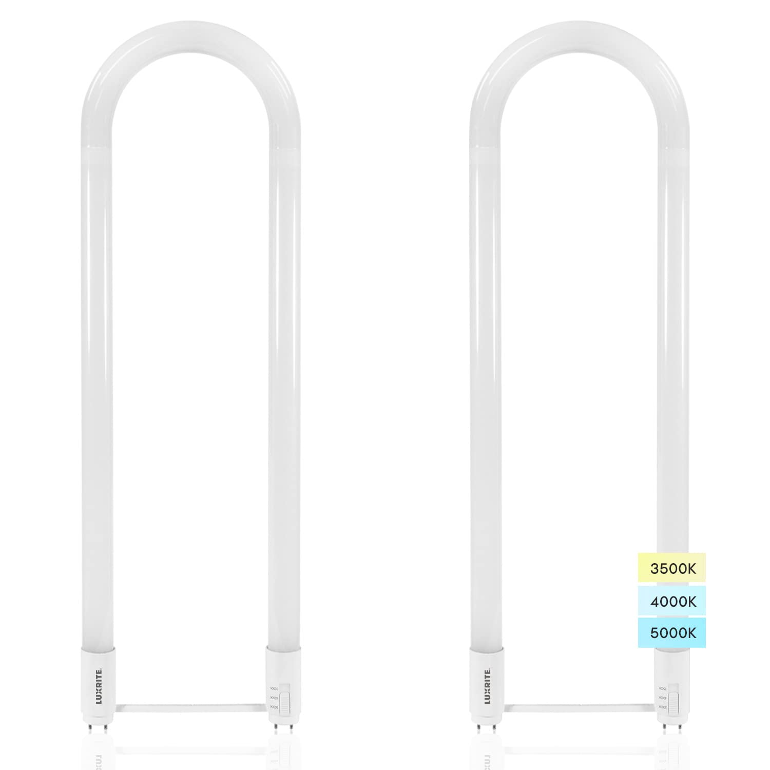 LUXRITE U Bend LED Tube Light, T8/T12, 3CCT 3500K/4000K/5000K, 17.5W, 2100