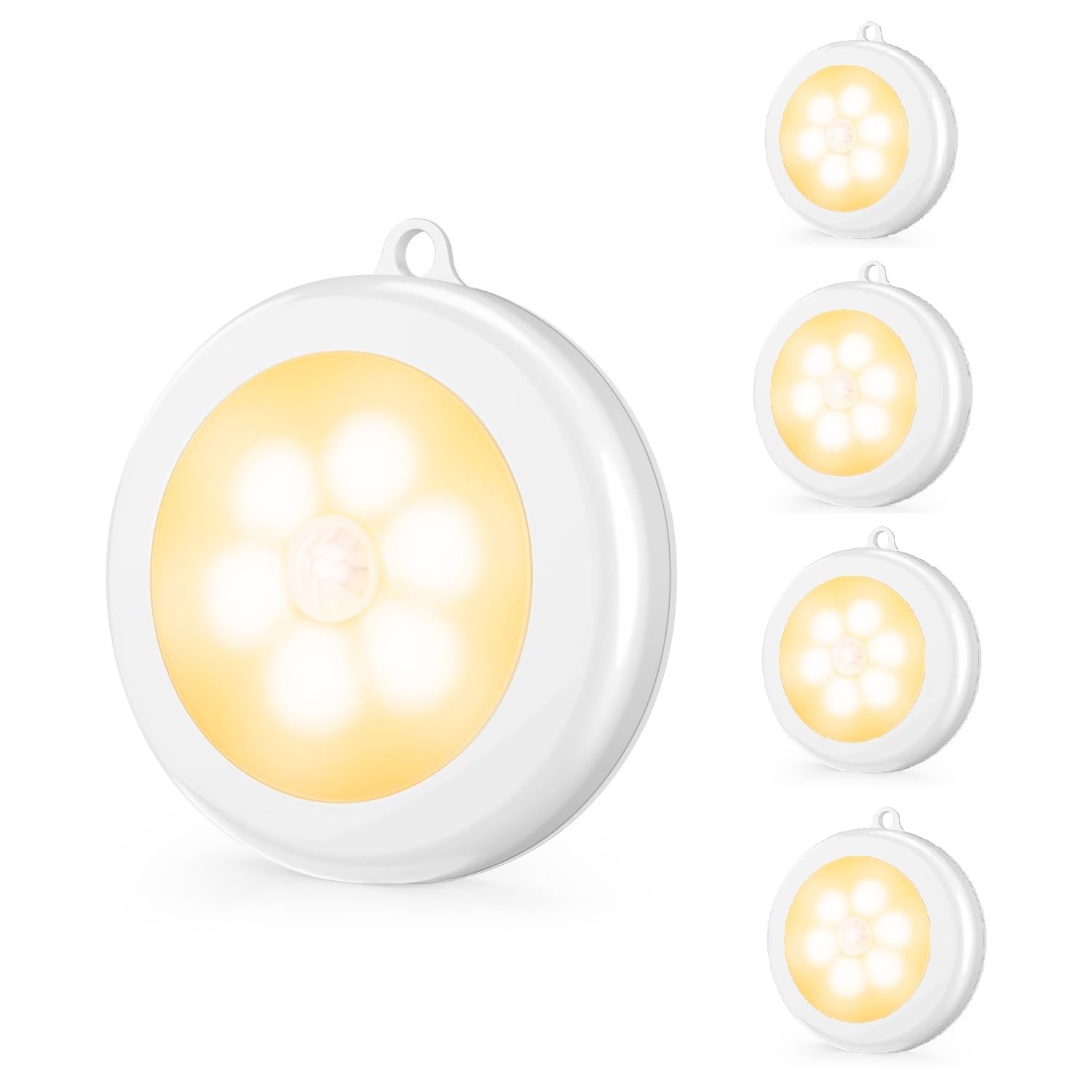 Mlambert Motion Sensor LED Night Light - Cordless Battery-Powered, Stick-on Magnet, Warm White, Safe Lighting for Stairs and Cabinets