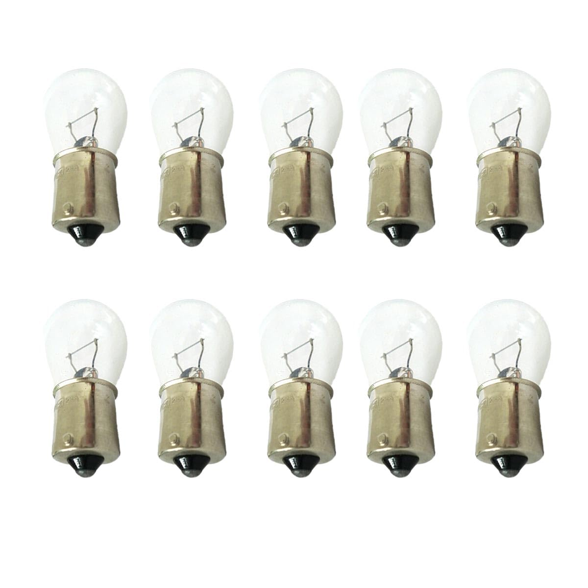 Carall 10 Pcs Car Halogen Bulbs S25 P21W Ba15S 12V 21W Single Filament, For Headlight Car Bulbs, Beam Low/High Beam Fog Light Re