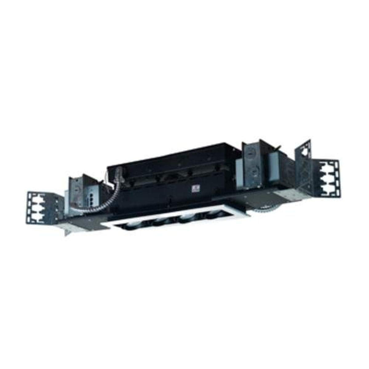 Jesco Lighting Mini Modulinear Directional Light 39W MR16 4-Light Linear 28inx3-3/8inx6in Metal Black Interior White Trim Model MMGMH1639