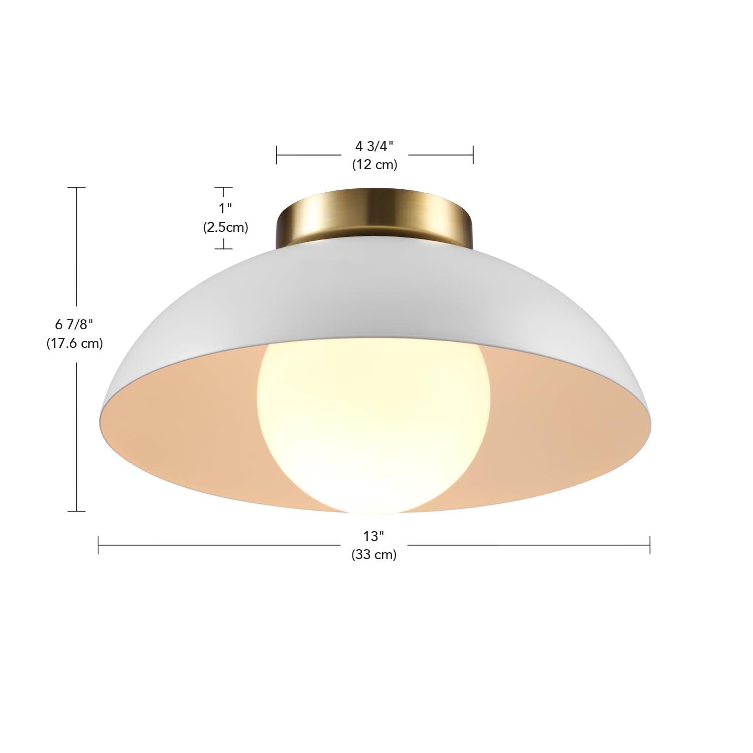 Globe Electric 66000159 1-Light Flush Mount Ceiling Light, Matte White, White Opal Glass Shade, Ceiling Light Fixture, Home Impr