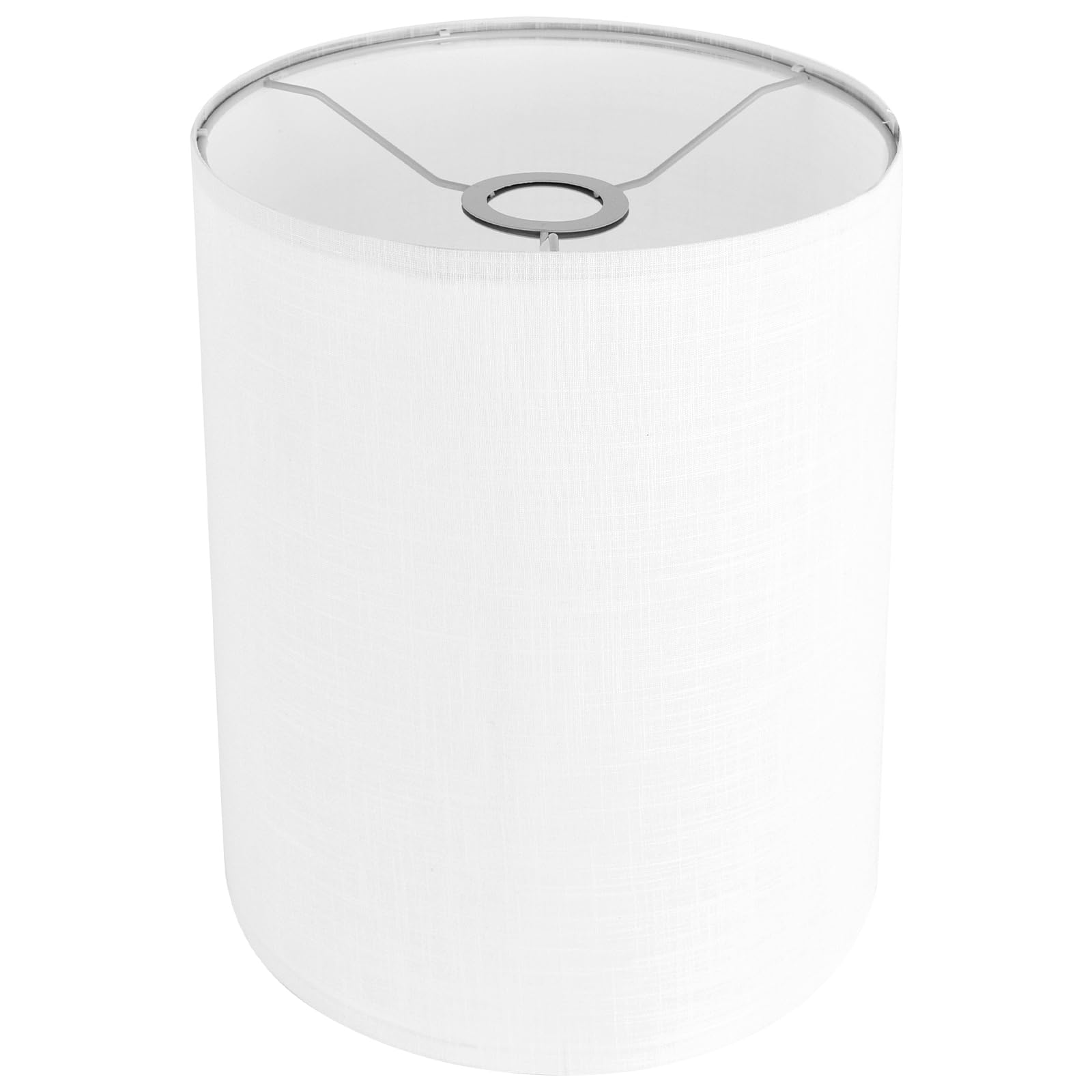 White Linen Tall Drum Lampshade, 10 Top x 10 Bottom x 13 High Lamp Shade, Lamp Shade Replacement for Table and Floor Lamps, Pend
